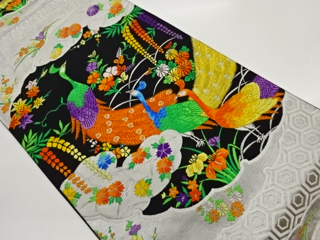 JAPANESE FUKURO OBI / WOVEN FLOWERS